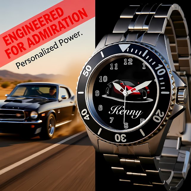 Svart och röd sportbil armbandsur (Skapare uppladdad)