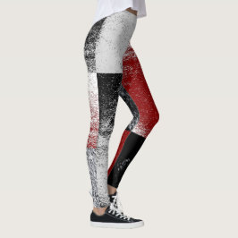 Svart och röd sten Avslutar Stil blockdesign Leggings