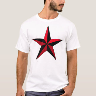 Svart och röd stjärna t-shirt