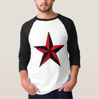 Svart och röd stjärna t shirt