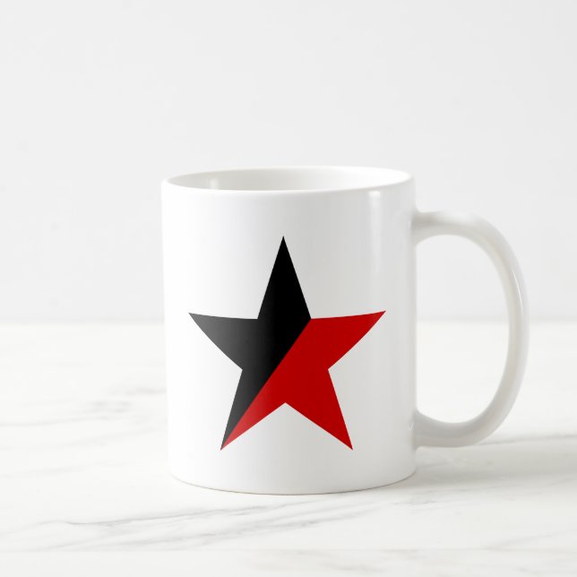 Svart och röd stjärnaAnarcho-Syndicalism anarkism Kaffemugg (Höger)