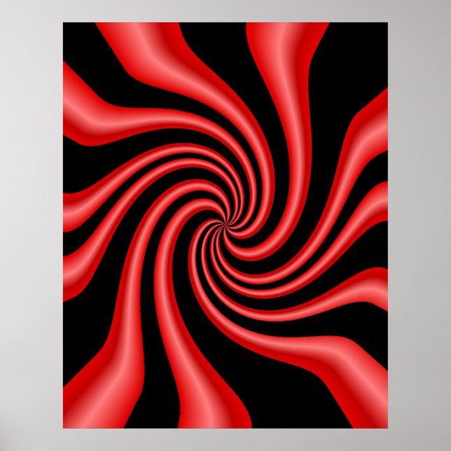Svart och Röd Swirl Poster (Framsidan)