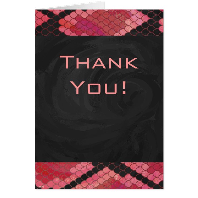 Svart och röd utskrift av orm i monogram hälsningskort (Framsidan)