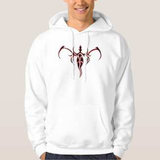Svart och röd utsmyckad tribal elefantmandala hoodie