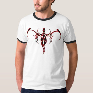 Svart och röd utsmyckad tribal elefantmandala t shirt