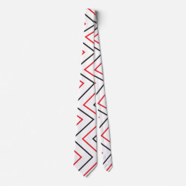 Svart och röd vertikal chevron randigt mönster slips