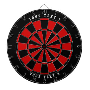 Svart och röd Vit idrottsteckensnitt med brett a Darttavla