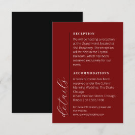Svart och Röda Bröllop Tilläggskort