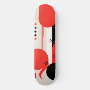 Svart och röda cirklar och former mini skateboard bräda 18,5 cm