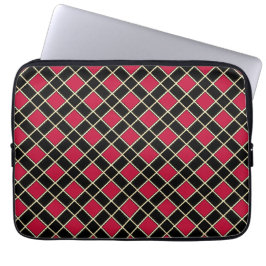 Svart och Röda diamanten Mönster Laptop Fodral