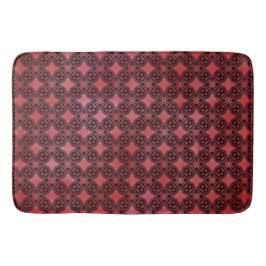 Svart och Röda diamantkedjor Mönster Badrumsmatta