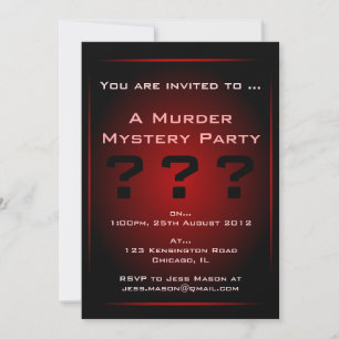 Svart och Röda glimt Murder Myasty Party-inbjudan Inbjudningar