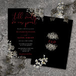 Svart och Röda gotiska Ro Blommigt Bröllop Inbjudningar<br><div class="desc">Den här elegantens gotiska bröllopsinbjudan kan vara personlig med din information i chic typografi med ditt monogram initialer på motsatt sida. Designad av Thisisnotme©</div>