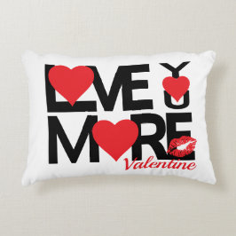 Svart och Röda Kärlek mer Prydnadskudde