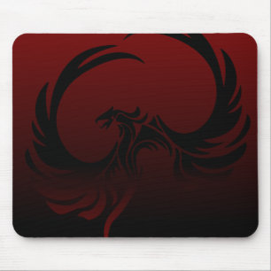 Svart och röda Phoenix Mousepad Musmatta