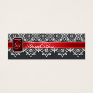 Svart och Röda Snöre-judiska bröllopsfavoriter, Mä Litet Visitkort