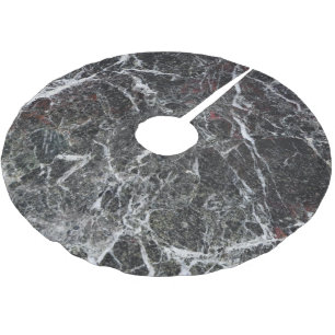Svart och rök Grått Marble Struktur Julgransmatta Borstad Polyester
