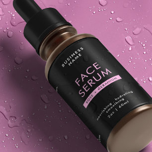 Svart och Rosa 2 OZ Dropper Flaska Watersecure-eti Mat Etiketter