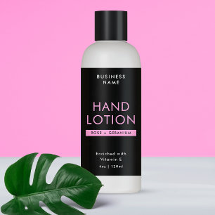 Svart och Rosa 4 OZ Smetic Flaska Wrapper-etikett Rektangulärt Klistermärke