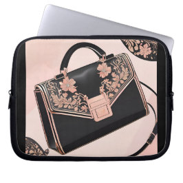 Svart och rosa AI-konst Laptop Fodral
