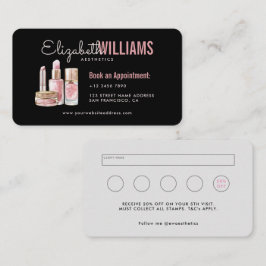 Svart och Rosa Beauty Aesthetics Loyalty & Loyalty Visitkort