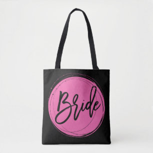 Svart och Rosa Bride Bröllop säckar Tygkasse