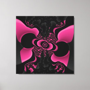 Svart och Rosa Butterfly Fractal Canvastryck