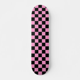 Svart och Rosa Checkboard Mini Skateboard Bräda 18,5 Cm