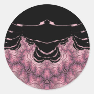 Svart och Rosa ~ Classic Round Sticker Runt Klistermärke