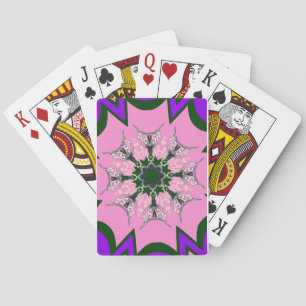 Svart och Rosa Cute Blommigt Mode Motif Monogram Spel Kort