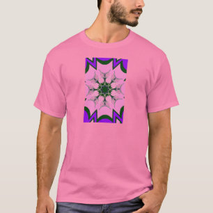 Svart och Rosa Cute Blommigt Mode Motif Monogram T-shirt