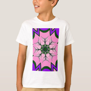 Svart och Rosa Cute Blommigt Mode Motif Monogram Tee