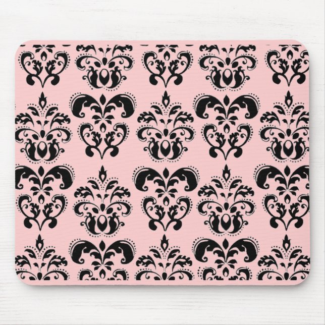 SVART OCH ROSA DAMASK MUSMATTA (Framsidan)