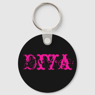 Svart och rosa Divakeychain Nyckelring