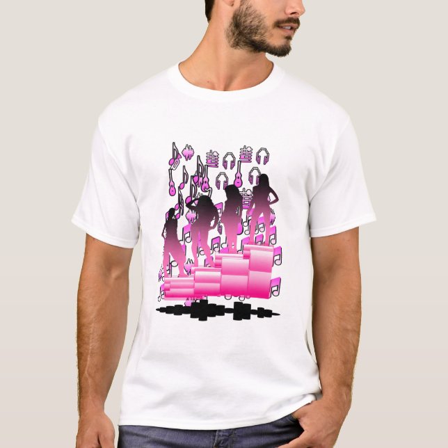 Svart och Rosa - färgdesign T Shirt (Framsida)