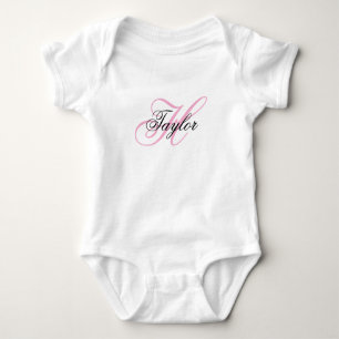 Svart och rosa fint monogram t shirt