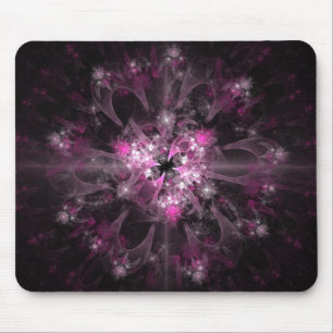 Svart och rosa Fractal Musmatta