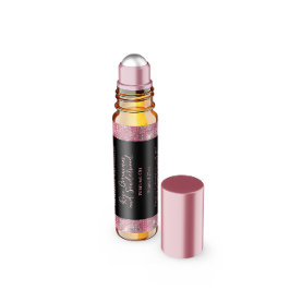 Svart och Rosa Glitter Parfym Roller Flaska Vattenflaskor Etikett