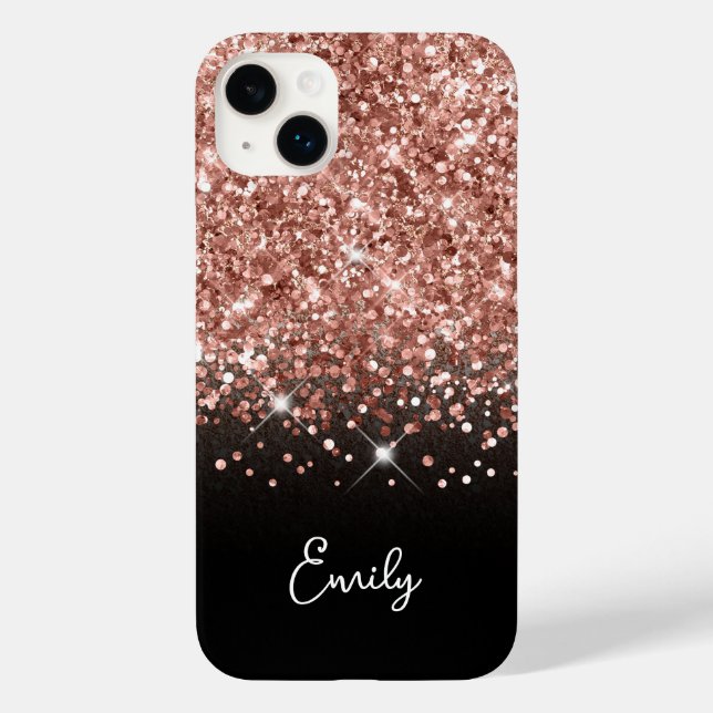 Svart och rosa guld glitter glam (Baksida)