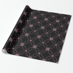 Svart och Rosa Kaleidoscope Star Gift Wrapping Presentpapper