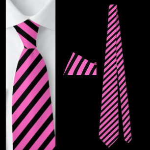Svart och Rosa, kantad Abstrakt Mönster Neck Tie Slips