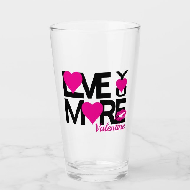 Svart och Rosa Kärlek Mer Glaskopp (Framsida)