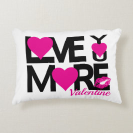 Svart och Rosa Kärlek Mer Prydnadskudde