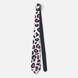 Svart och rosa leopardtryck slips