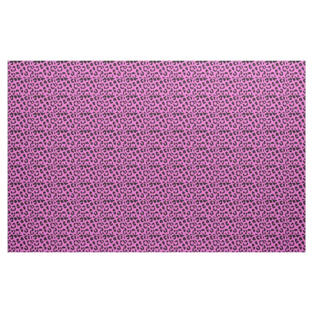 Svart och rosa leopardtryck tyg (Yard)