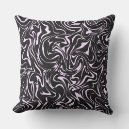 Svart och Rosa Marble Abstrakt Mönster Throw Pillo Kudde