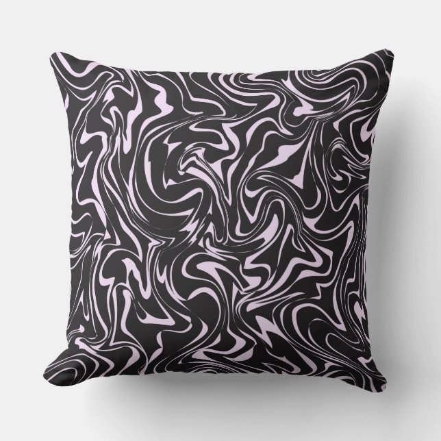 Svart och Rosa Marble Abstrakt Mönster Throw Pillo Kudde (Framsida)