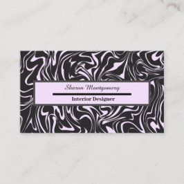 Svart och Rosa Marble Liquid Swirl Mönster Visitkort