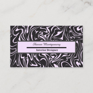 Svart och Rosa Marble Liquid Swirl Mönster Visitkort