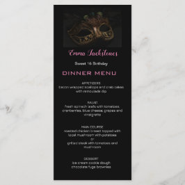 Svart och Rosa, minimalistisk svep 16 maskerad mas Meny